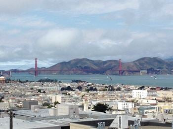 Majestic views of the golden gate bridge from roof deck